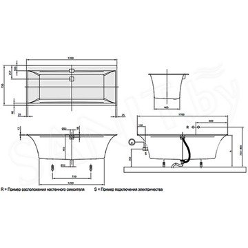 Квариловая ванна Villeroy & Boch Squaro Edge 12