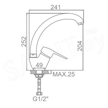 Смеситель для кухонной мойки Wisent W5925 / W5925A