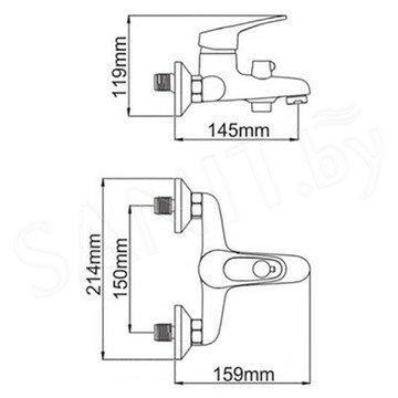 Смеситель для ванны Wisent W30215