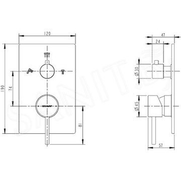 Смеситель скрытого монтажа Bravat Arc P69193C-ENG (3 функции)