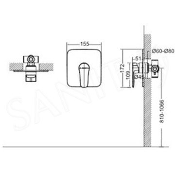 Смеситель скрытого монтажа Bravat Sourse PB8173218CP-ENG (1 функция)