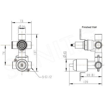 Смеситель скрытого монтажа Bravat Sourse PB8173218CP-3-ENG (3 функции)