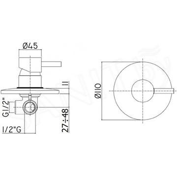 Смеситель скрытого монтажа Paffoni Light LIG011NO / LIG011ST (1 функция)