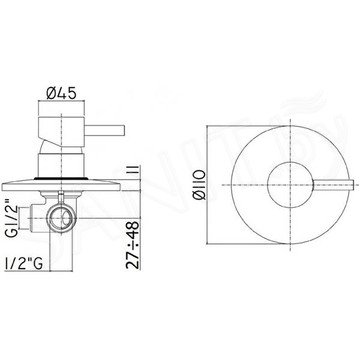 Смеситель скрытого монтажа Paffoni Light LIG011NO / LIG011ST (1 функция)