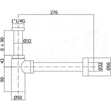 Сифон для умывальника Paffoni Light ZACC240ST