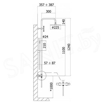 Душевая стойка Paffoni Light ZCOL684LIQNO термостатическая