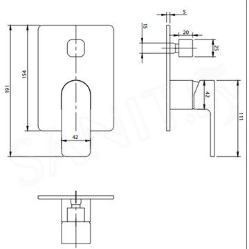 Душевая система скрытого монтажа Omnires Baretti SYSBA10BL