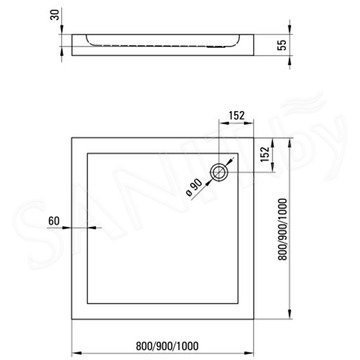 Душевой поддон Deante Minimal KTN 042B / KTN 041B / KTN 040B