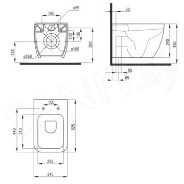 Подвесной унитаз Deante Hiacynt Zero CDH 6ZPW