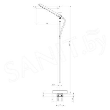 Смеситель для ванны Deante Alpinia BGA 017M напольный