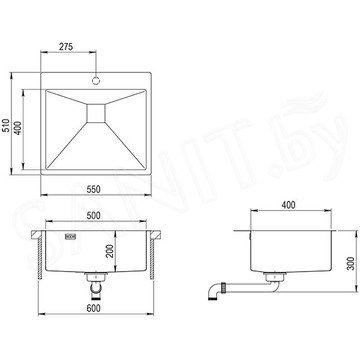 Кухонная мойка AquaSanita Steel Air 100 N