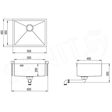 Кухонная мойка AquaSanita Steel Der 100 L