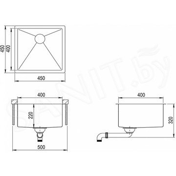 Кухонная мойка AquaSanita Steel Enn 100 X