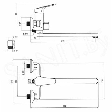 Смеситель для ванны Deante Chaber BGC 057M