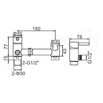 Смеситель для биде Ledeme L5398-6
