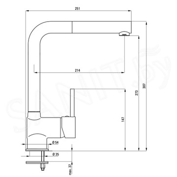 Смеситель для кухонной мойки Deante Aster BCA 073M с выдвижным изливом