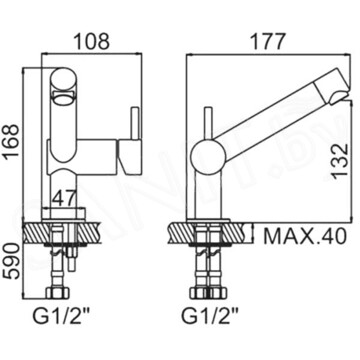 Смеситель для умывальника Ledeme L71007