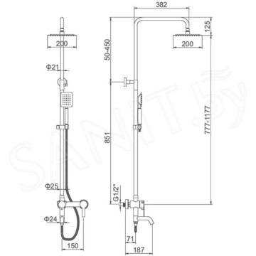 Душевая стойка Ledeme L72401