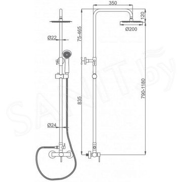 Душевая стойка Ledeme L72405