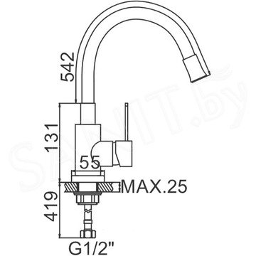 Смеситель для кухонной мойки Ledeme L74004