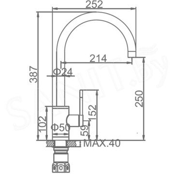 Смеситель для кухонной мойки Ledeme L74013