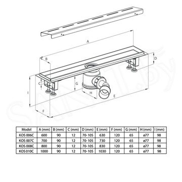 Душевой трап Deante KOS 006C / KOS 007C / KOS 008С/ KOS 010C нержавеющая сталь