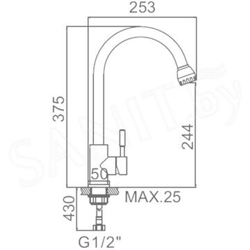 Смеситель для кухонной мойки Ledeme L74205