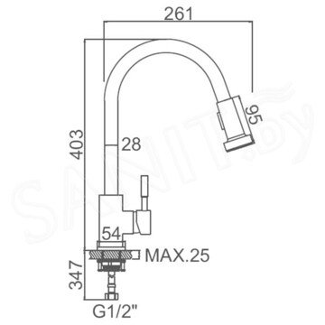 Смеситель для кухонной мойки Ledeme L76005-1