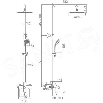 Душевая стойка Ledeme L72416