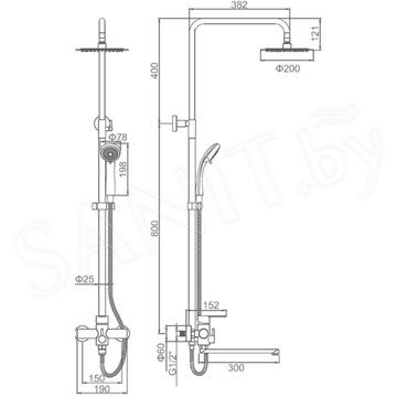 Душевая стойка Ledeme L72403-2