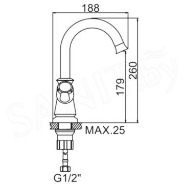 Смеситель для умывальника Ledeme L1186-2