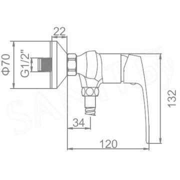 Смеситель для душа Ledeme L2072