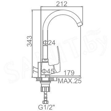 Смеситель для кухонной мойки Ledeme L4072