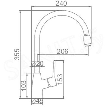 Смеситель для кухонной мойки Ledeme L4069