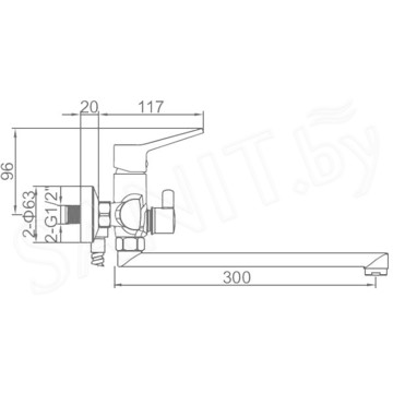 Смеситель для ванны Ledeme L2269