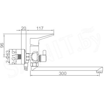 Смеситель для ванны Ledeme L2269