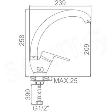 Смеситель для кухонной мойки Ledeme L5968-B