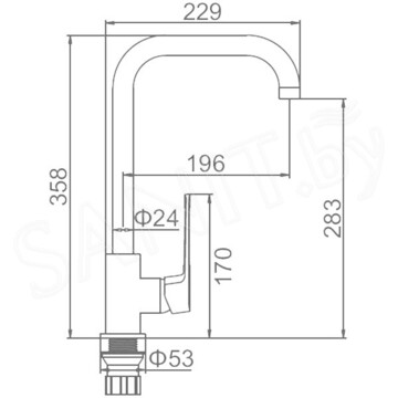 Смеситель для кухонной мойки Ledeme L4067