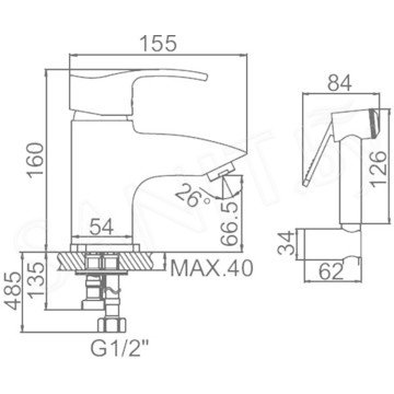 Смеситель для умывальника Ledeme L1264