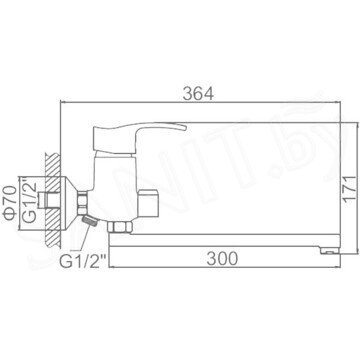 Смеситель для ванны Ledeme L2264