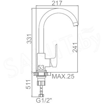 Смеситель для кухонной мойки Ledeme L4058