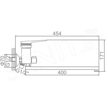 Смеситель для ванны Ledeme L2256