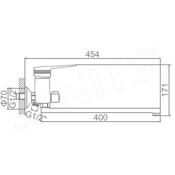 Смеситель для ванны Ledeme L2256