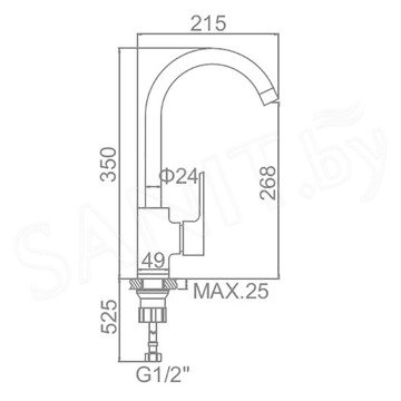 Смеситель для кухонной мойки Ledeme L4054-2