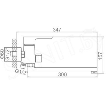 Смеситель для ванны Ledeme L2254