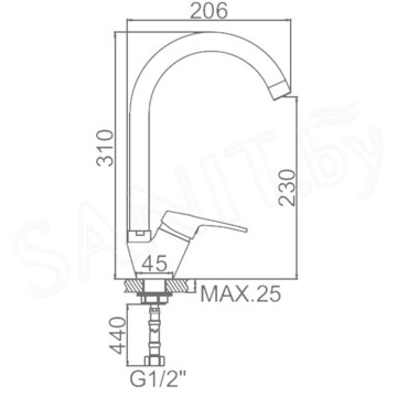 Смеситель для кухонной мойки Ledeme L5953-2