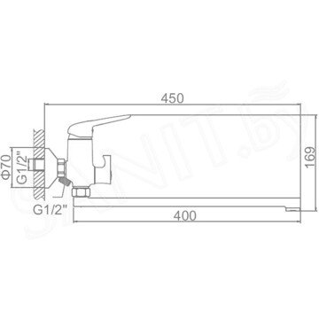 Смеситель для ванны Ledeme L2248