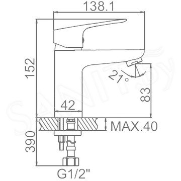 Смеситель для умывальника Ledeme L1049