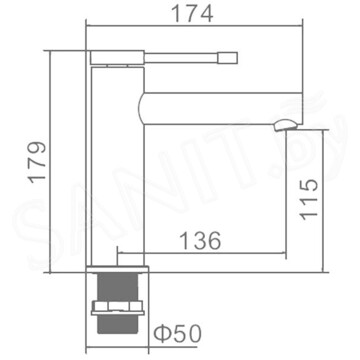 Смеситель для умывальника Ledeme L1047A