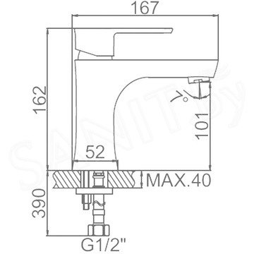 Смеситель для умывальника Ledeme L1046